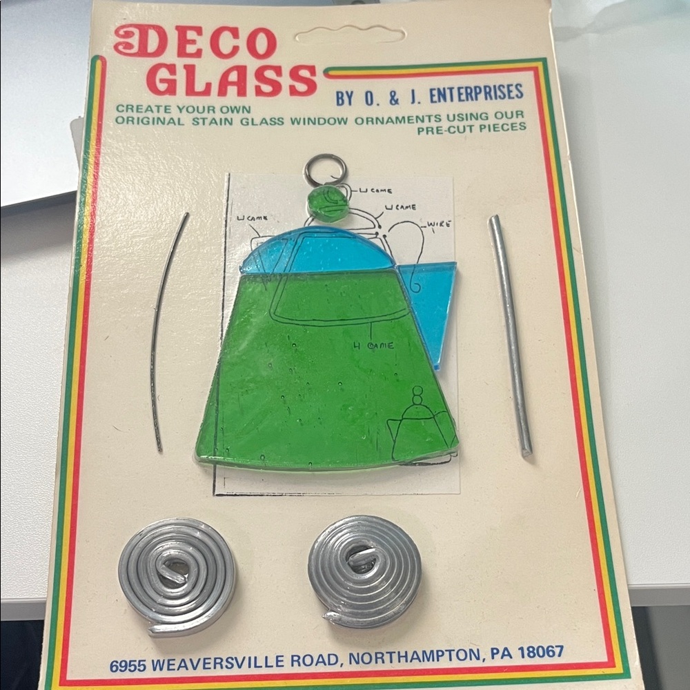 Deco Glass Stained Glass Ornament Kit - Green & Blue